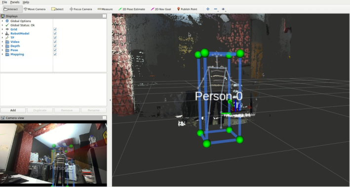 Testing a stereo camera for depth and pattern detection for implementing vision algorithms of a humanoid robot.